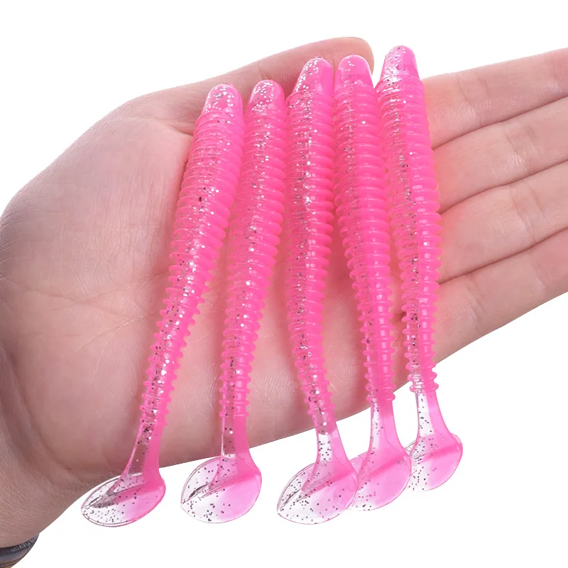 WDAIREN Pesca Jig Wobblers Worm Soft Lures 5cm 7cm 9cm Double Color Artificial Silicone Bait Bass Isca Swimbaits Fishing Tackle