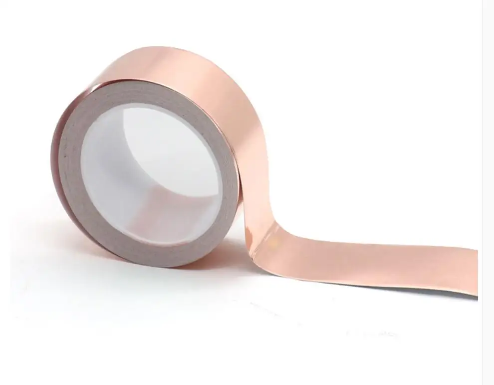 Single Sided Conductive Copper Foil Tape Mask Electromagnetic Shield Eliminate EMIAnti-static Repair Adhesive Tape