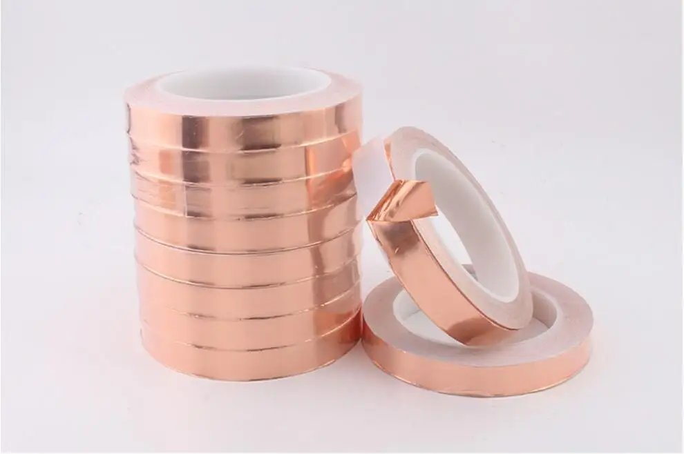 Single Sided Conductive Copper Foil Tape Mask Electromagnetic Shield Eliminate EMIAnti-static Repair Adhesive Tape