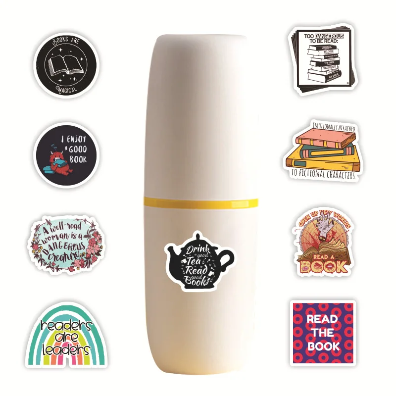 10/30/50/100pcs Reading Book English Stickers Laptop Bicycle Guitar Skateboard Sticker DIY Graffiti Waterproof stickers