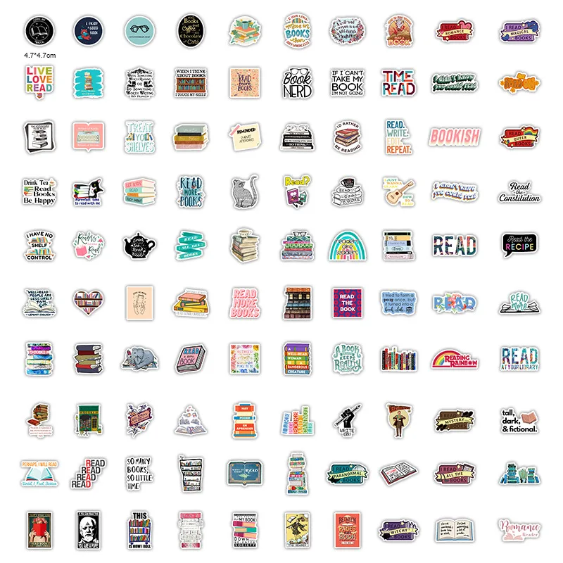 10/30/50/100pcs Reading Book English Stickers Laptop Bicycle Guitar Skateboard Sticker DIY Graffiti Waterproof stickers