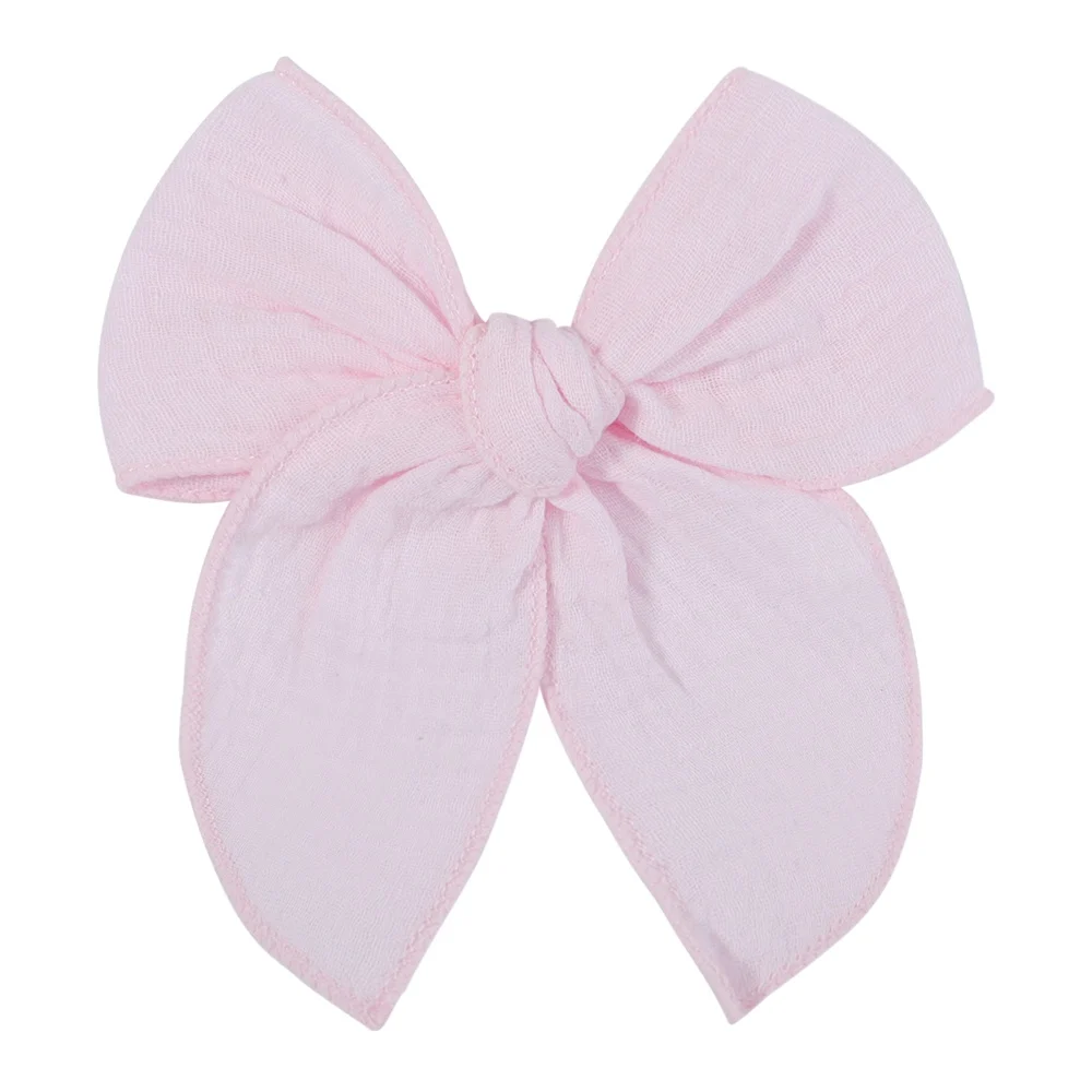Lovely Baby Girls Candy Solid Color Bohemian Style Bow BB Hair Clips Headwear Children Cute Cotton Hairpins Hair Accessories