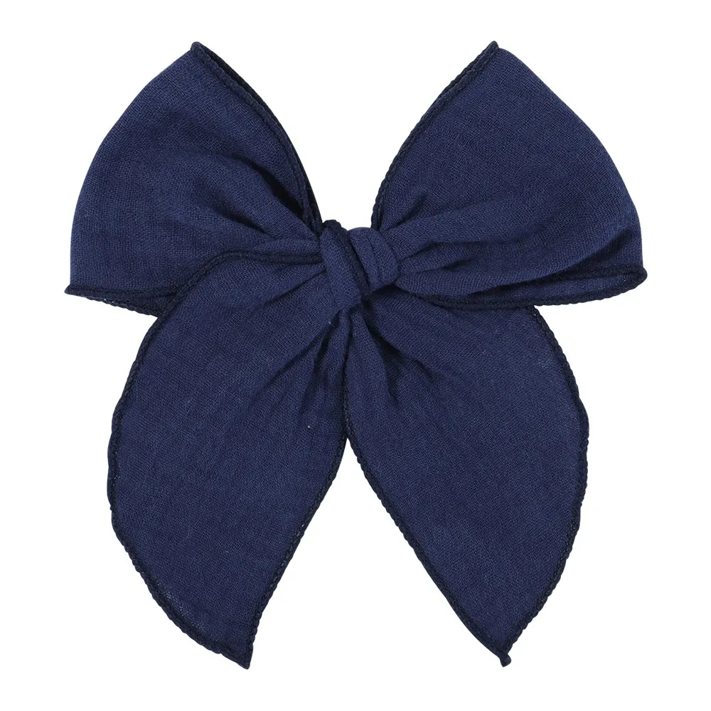 Lovely Baby Girls Candy Solid Color Bohemian Style Bow BB Hair Clips Headwear Children Cute Cotton Hairpins Hair Accessories