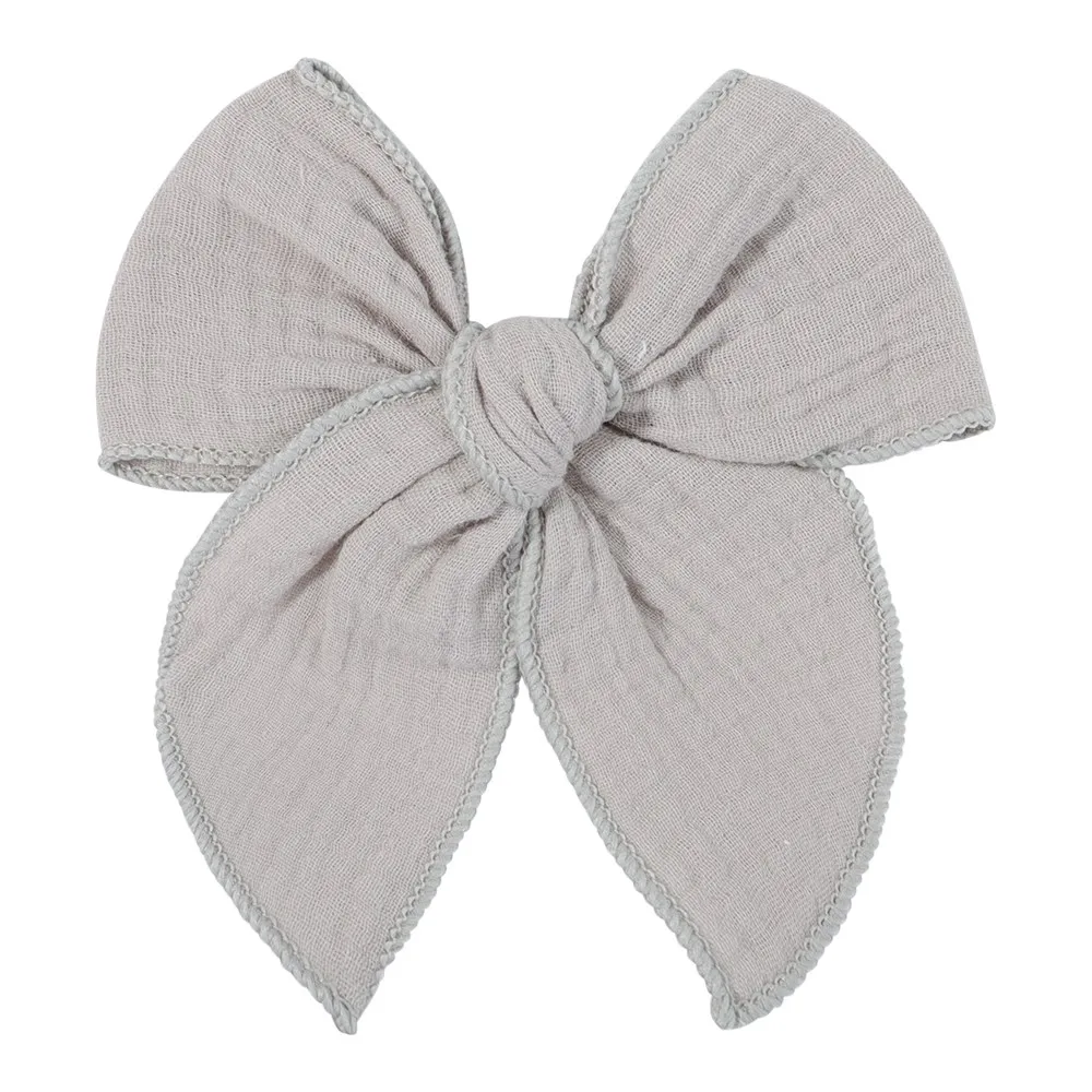 Lovely Baby Girls Candy Solid Color Bohemian Style Bow BB Hair Clips Headwear Children Cute Cotton Hairpins Hair Accessories