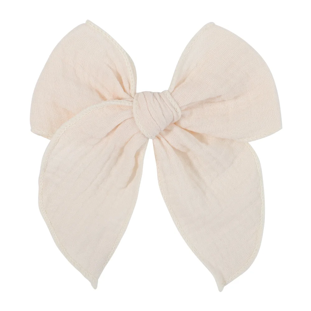 Lovely Baby Girls Candy Solid Color Bohemian Style Bow BB Hair Clips Headwear Children Cute Cotton Hairpins Hair Accessories