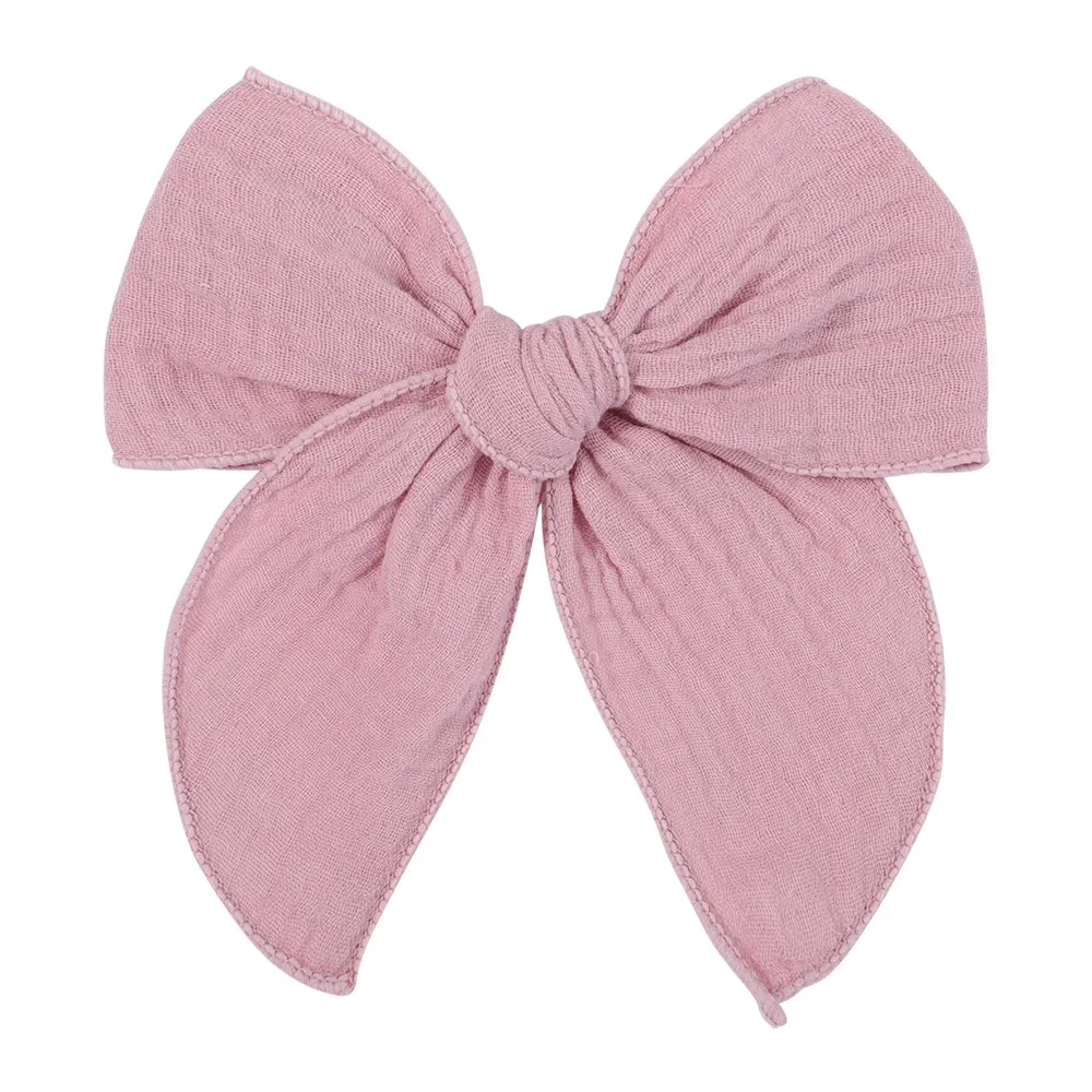Lovely Baby Girls Candy Solid Color Bohemian Style Bow BB Hair Clips Headwear Children Cute Cotton Hairpins Hair Accessories