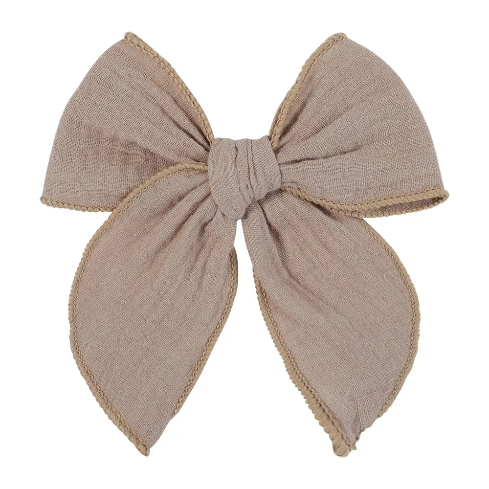 Lovely Baby Girls Candy Solid Color Bohemian Style Bow BB Hair Clips Headwear Children Cute Cotton Hairpins Hair Accessories