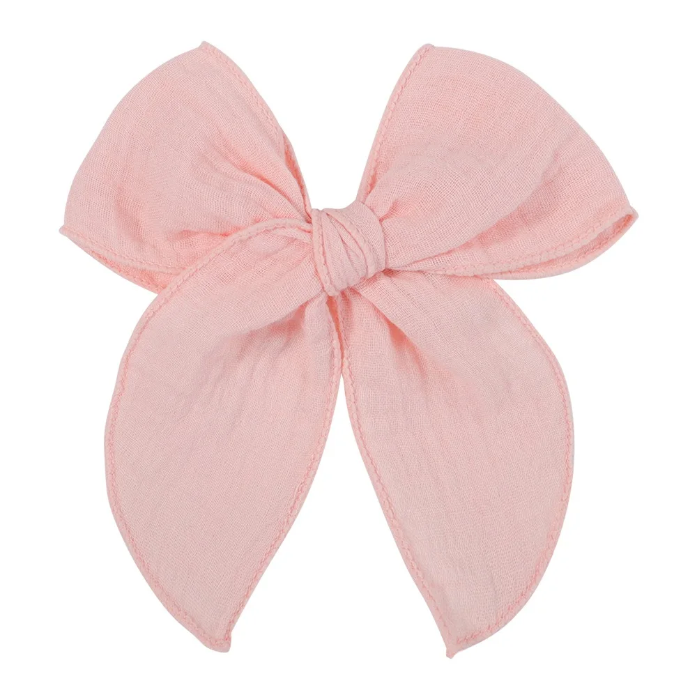 Lovely Baby Girls Candy Solid Color Bohemian Style Bow BB Hair Clips Headwear Children Cute Cotton Hairpins Hair Accessories