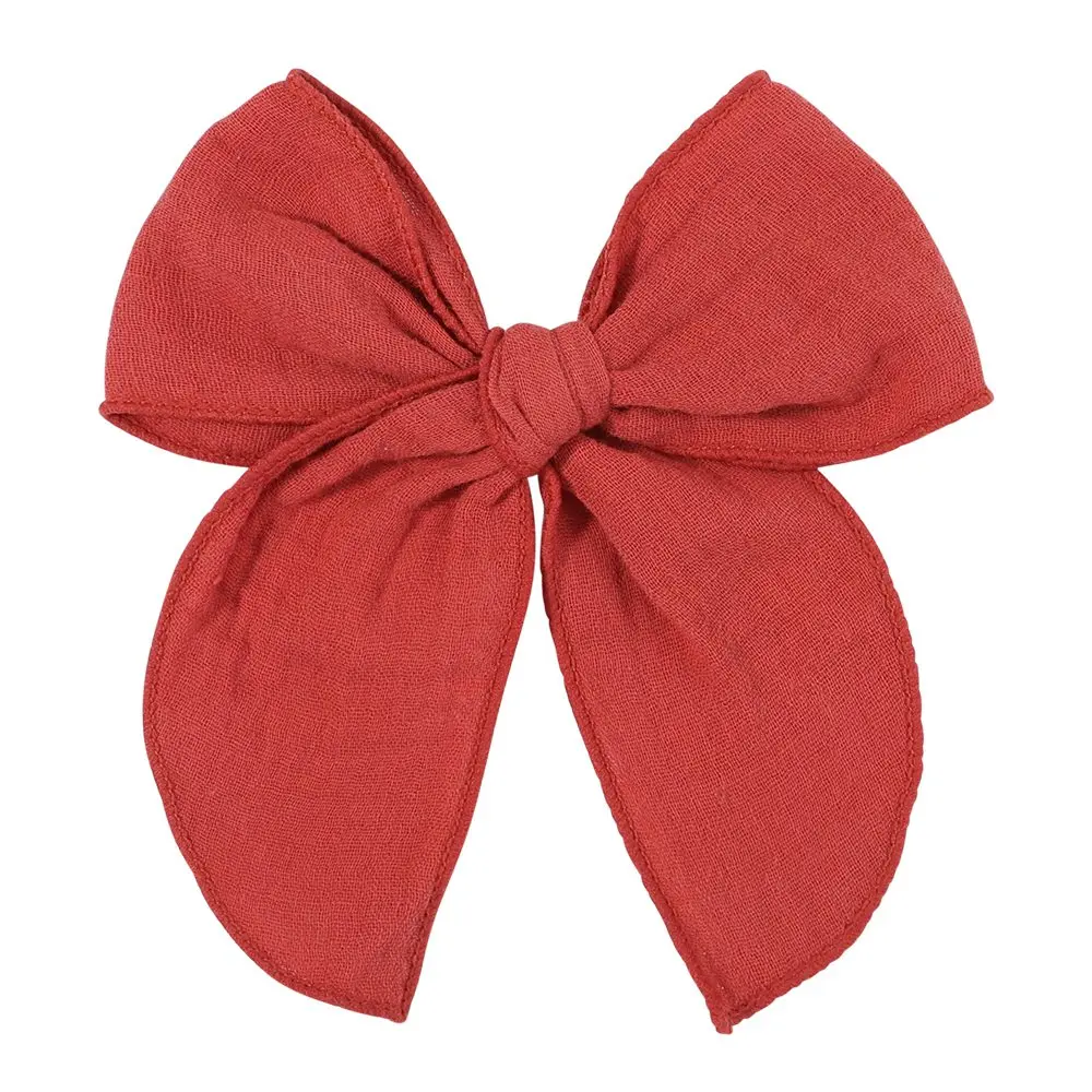 Lovely Baby Girls Candy Solid Color Bohemian Style Bow BB Hair Clips Headwear Children Cute Cotton Hairpins Hair Accessories