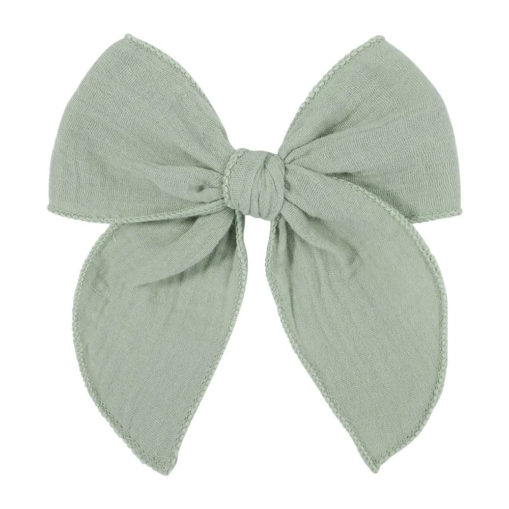 Lovely Baby Girls Candy Solid Color Bohemian Style Bow BB Hair Clips Headwear Children Cute Cotton Hairpins Hair Accessories