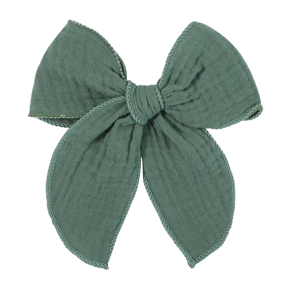 Lovely Baby Girls Candy Solid Color Bohemian Style Bow BB Hair Clips Headwear Children Cute Cotton Hairpins Hair Accessories