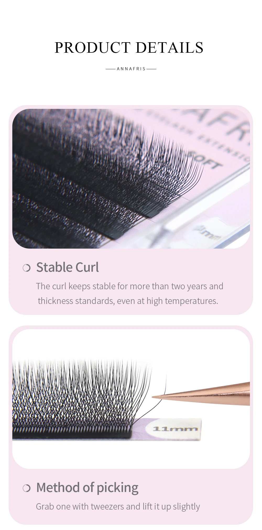 ANNAFRIS 4D-W Shaped Eyelash Extension Premade Fans W Volume Lashes