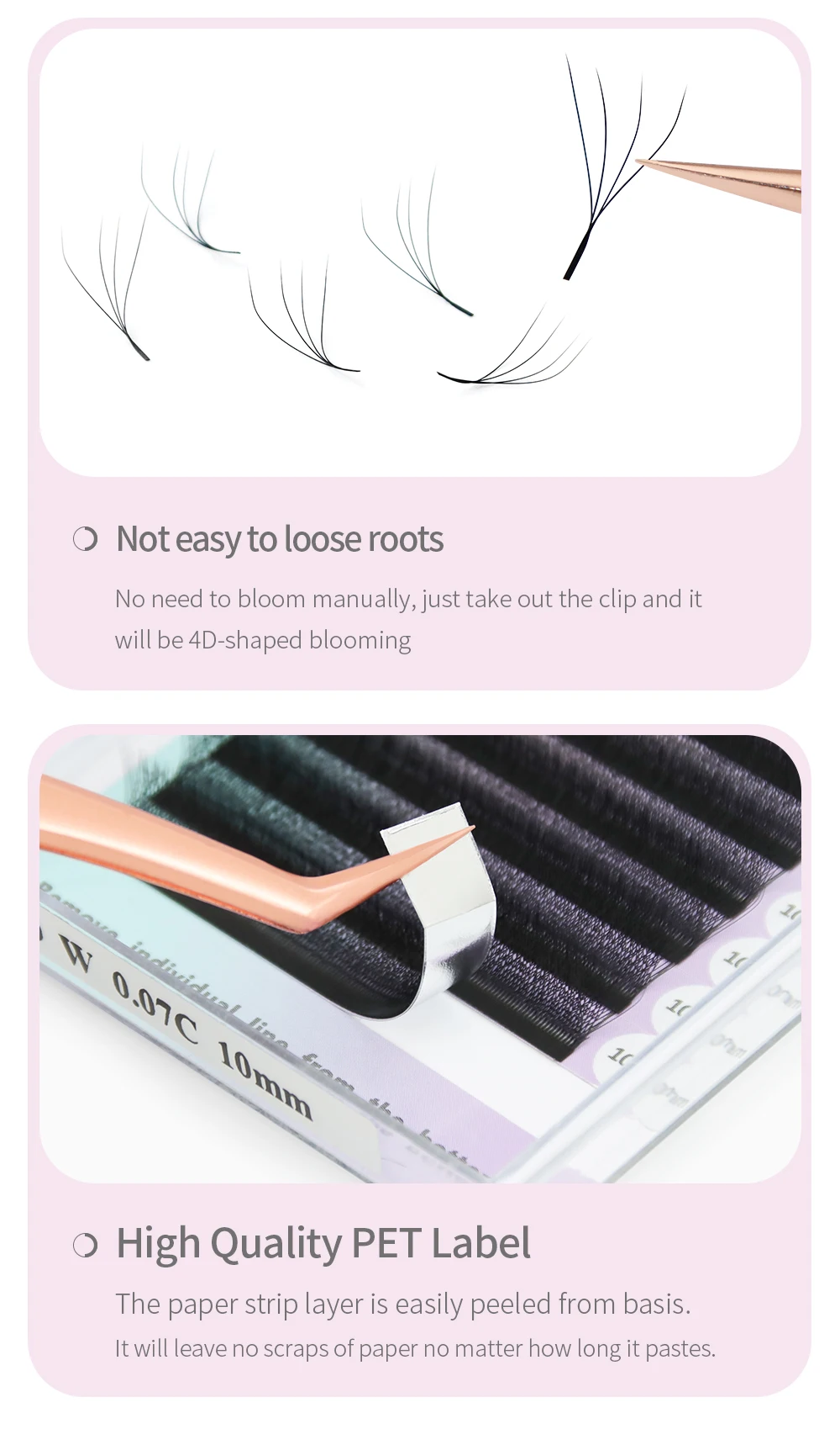 ANNAFRIS 4D-W Shaped Eyelash Extension Premade Fans W Volume Lashes