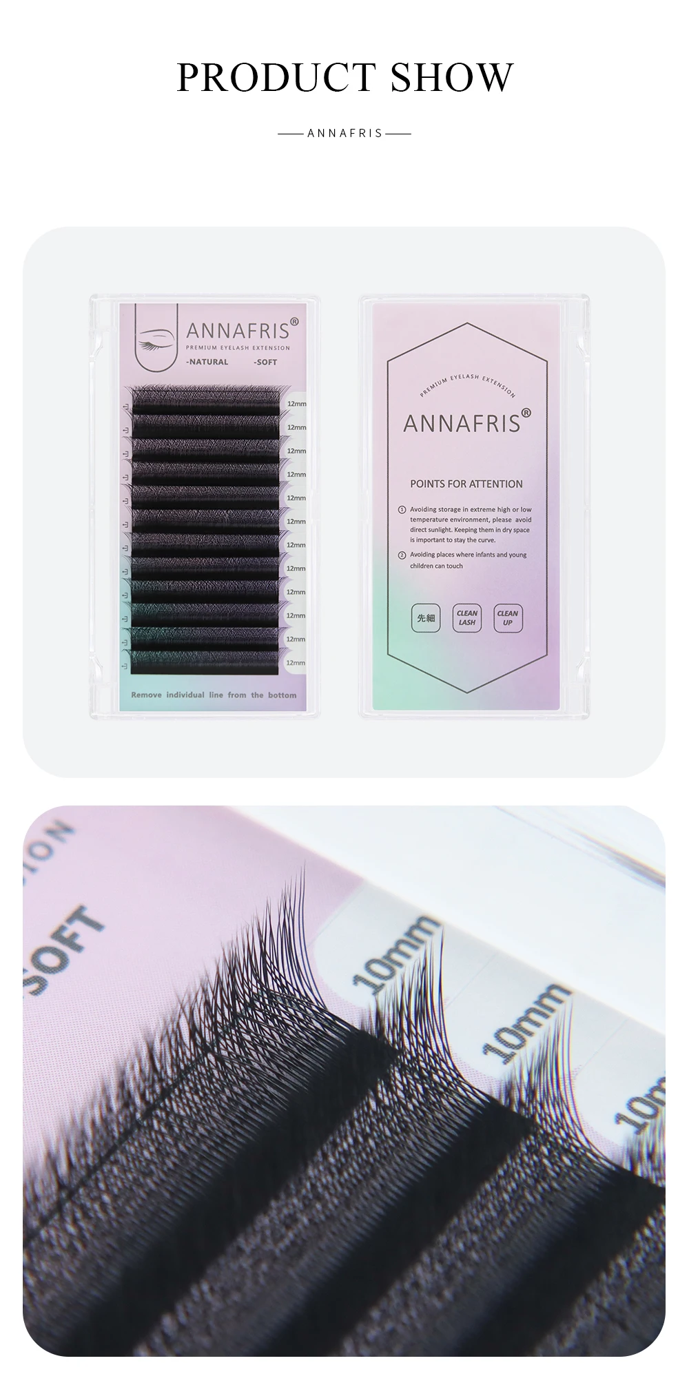 ANNAFRIS 4D-W Shaped Eyelash Extension Premade Fans W Volume Lashes