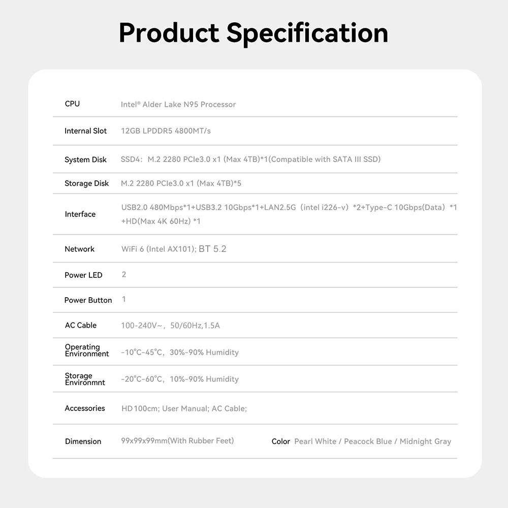 Beelink ME Mini/Pro NAS Home Storage Device Intel Twin Lake N95/N150 LPDDR5 4800MHz NVME SSD 2.5Lan Mini PC Computer VS Mini S13