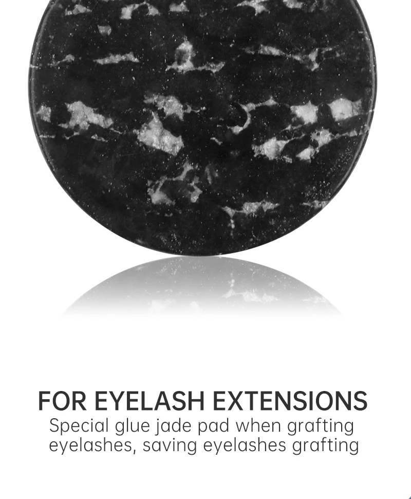 Black Eyelash Grafting Gasket Round Pallet Jade Stone Eyelash Extension Glue Pallet Holder Pad For Eyelash Extensions Tools
