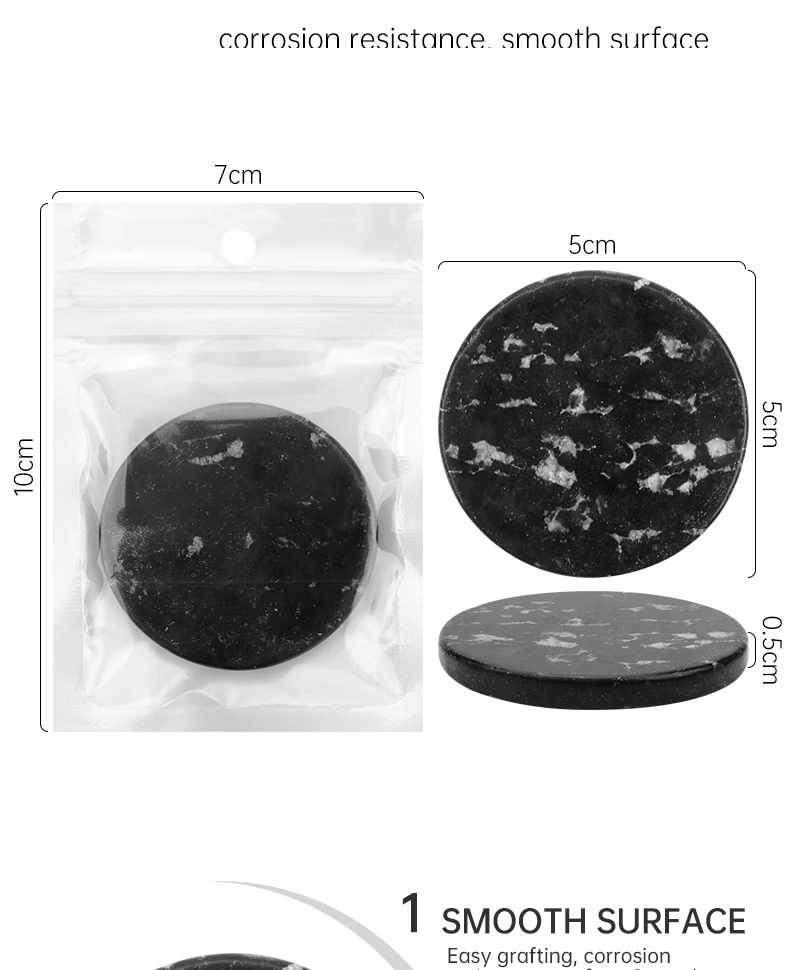 Black Eyelash Grafting Gasket Round Pallet Jade Stone Eyelash Extension Glue Pallet Holder Pad For Eyelash Extensions Tools