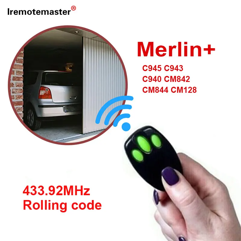Hand Transmitter 433MHz for LIFTMASTER Motorlift Merlin+ C945 94335E 9747E 1A5478 Garage Door Remote Control
