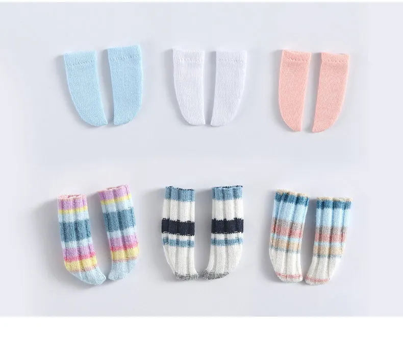 Ob11 Socks Knee Socks Striped Socks for MOLLY,OB22 ,GSC,1/8 1/12bjd Dolldoll Accessories