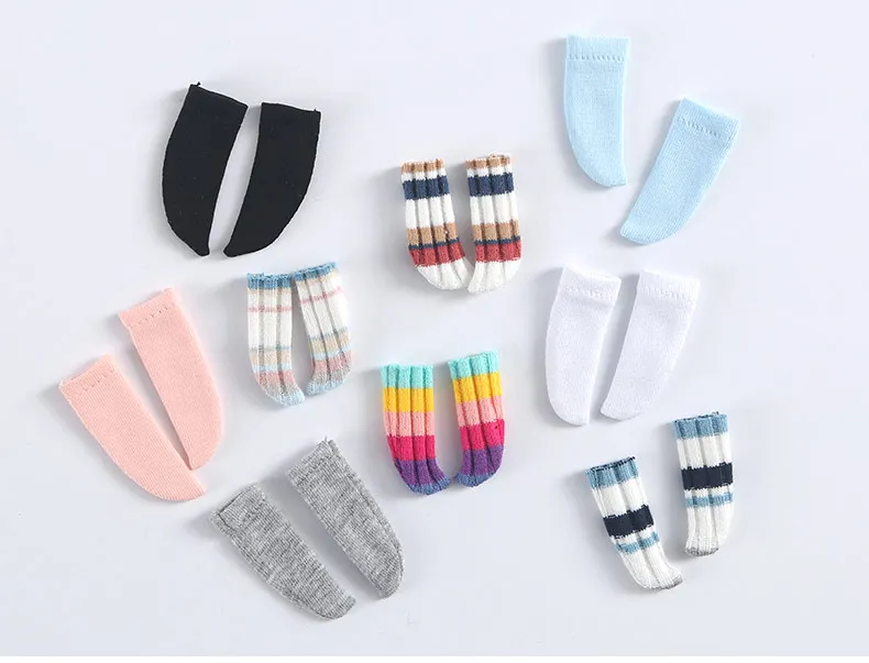 Ob11 Socks Knee Socks Striped Socks for MOLLY,OB22 ,GSC,1/8 1/12bjd Dolldoll Accessories
