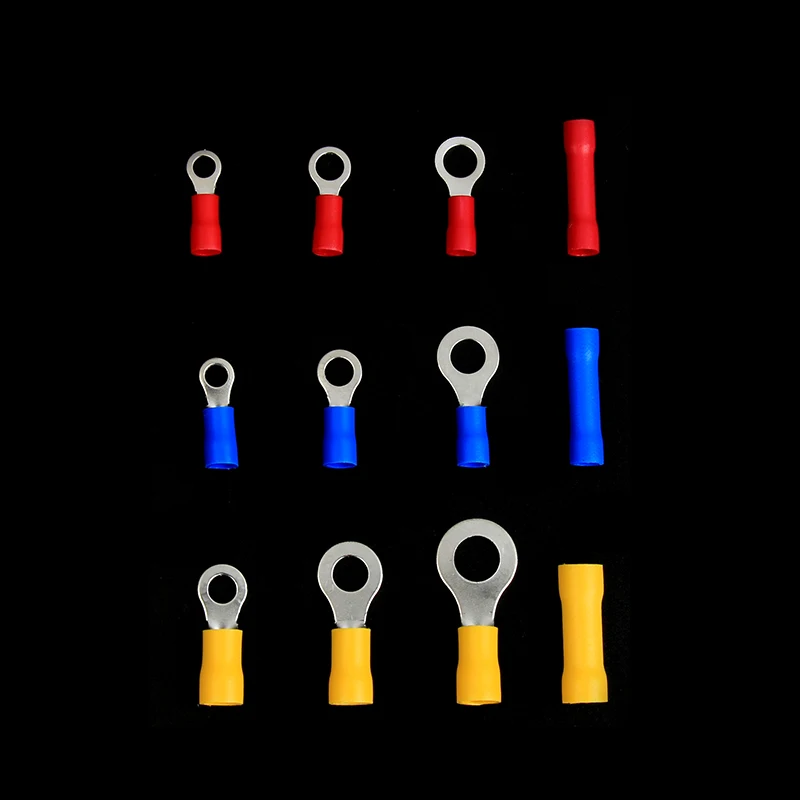 102/122/222/280/300pcs Assorted Spade Terminals Insulated Cable Splice Butt Connector Electrical Wire Crimp Ring Fork Lugs Kit