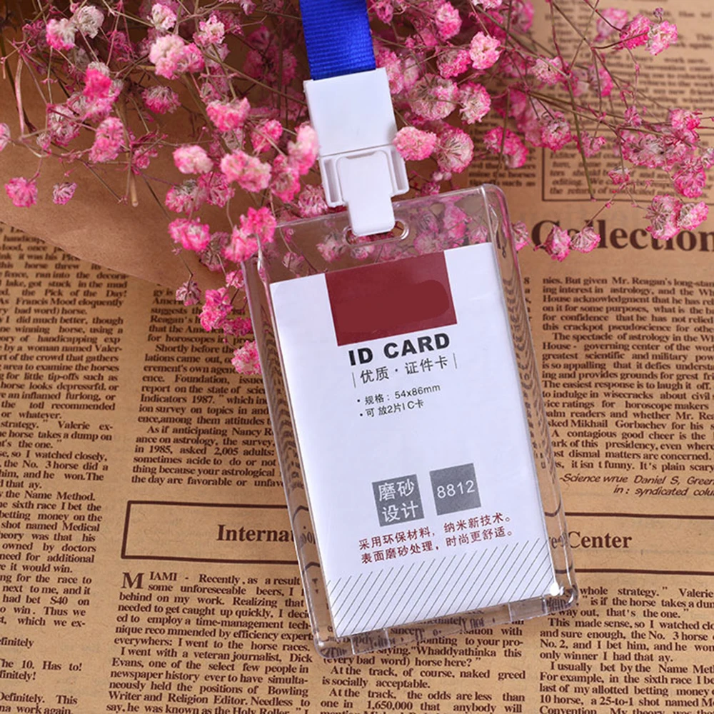 1 Pcs Horizon/vertical Acrylic Transparent Bank Credit Card Holders Badge Holder Bus Card ID Holders High quality Wholesale