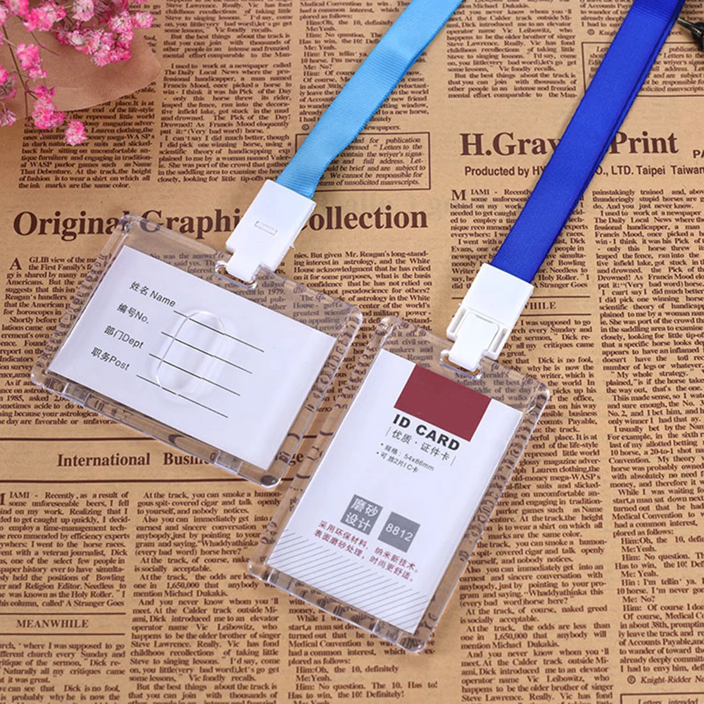 1 Pcs Horizon/vertical Acrylic Transparent Bank Credit Card Holders Badge Holder Bus Card ID Holders High quality Wholesale