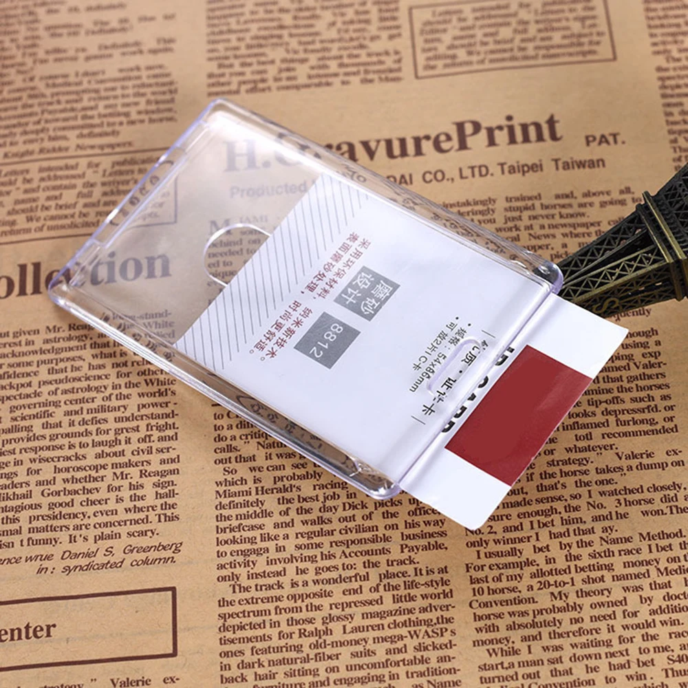 1 Pcs Horizon/vertical Acrylic Transparent Bank Credit Card Holders Badge Holder Bus Card ID Holders High quality Wholesale