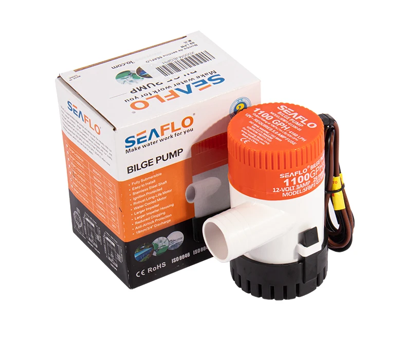 SEAFLO Bilge Pump 12V24V DC Submersible Pump Marine Oil Drum Cruise Ship Water Pump Small Miniature Battery Water Pump