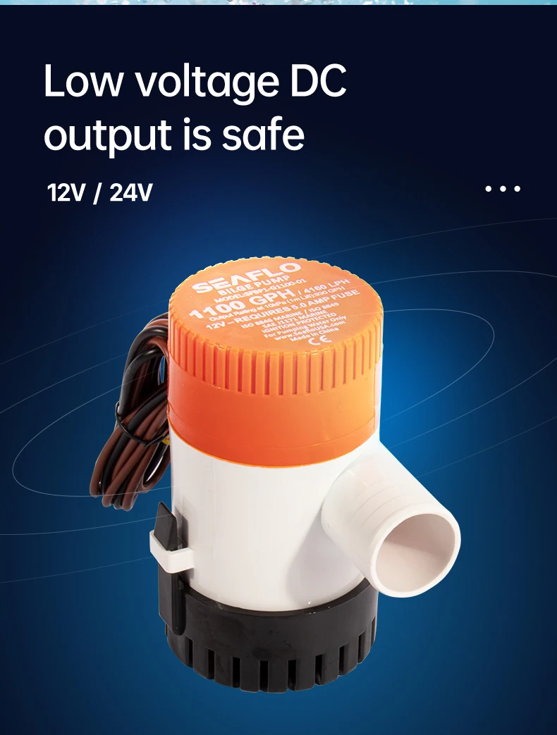 SEAFLO Bilge Pump 12V24V DC Submersible Pump Marine Oil Drum Cruise Ship Water Pump Small Miniature Battery Water Pump