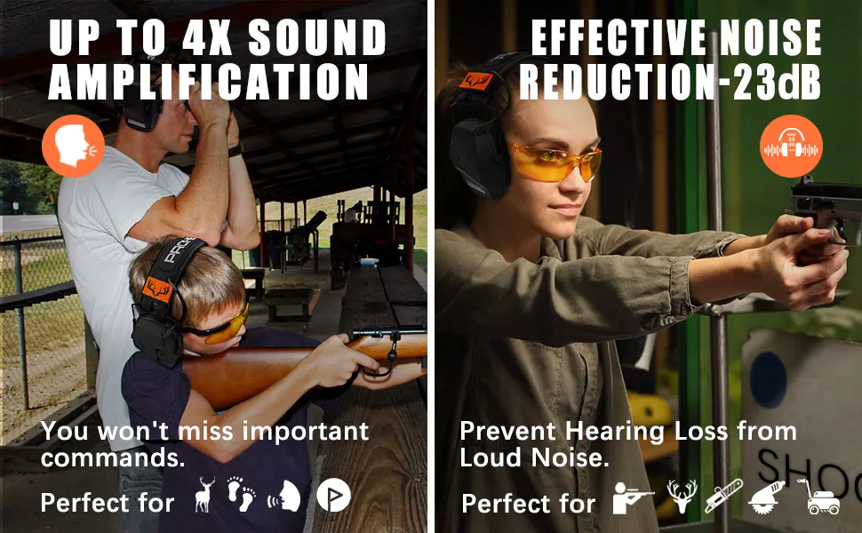 ZOHAN Ear Protection Electronic Hearing Protection Sparta Active Protector for Shooting Earmuffs NRR 23dB Noise Reduction
