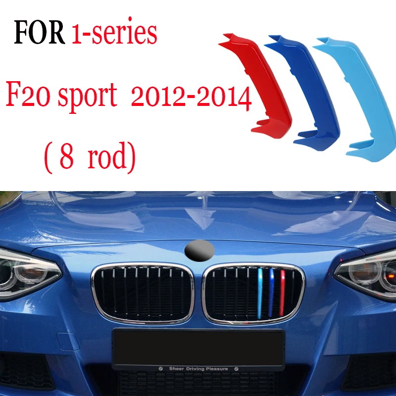 3Pcs Car Grill Stickers Strip Cover Trim For BMW F40 F20 F21 E87 E82 E81 E88 AUTO Racing Grille Accessories