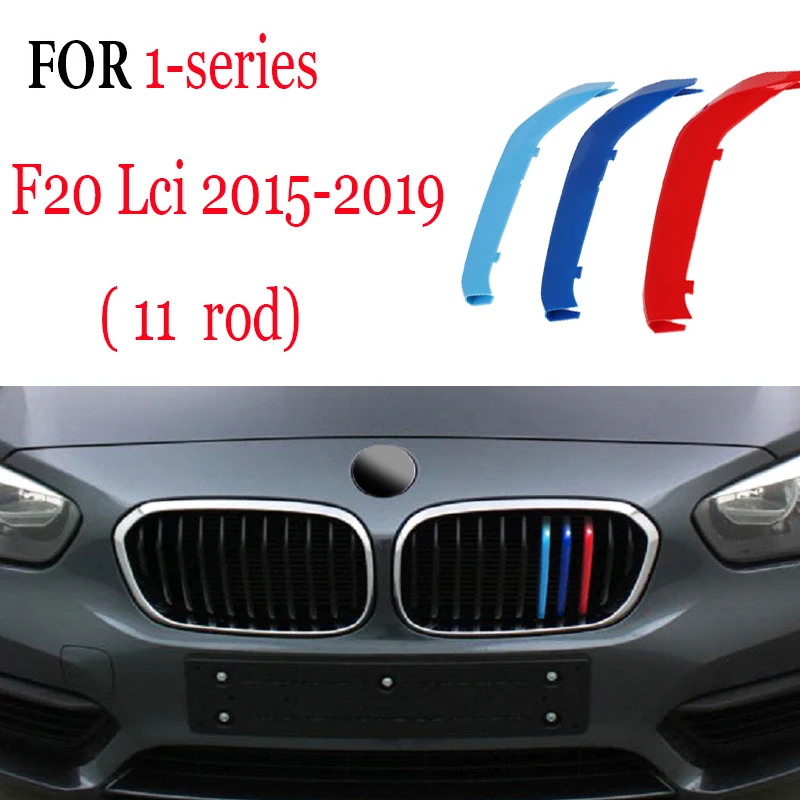 3Pcs Car Grill Stickers Strip Cover Trim For BMW F40 F20 F21 E87 E82 E81 E88 AUTO Racing Grille Accessories