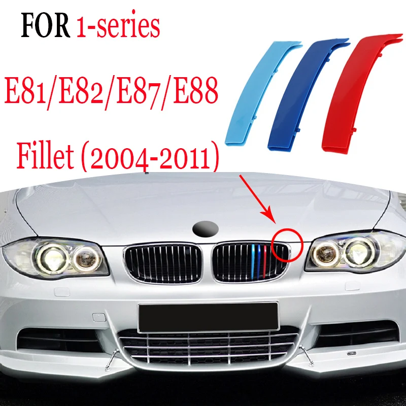 3Pcs Car Grill Stickers Strip Cover Trim For BMW F40 F20 F21 E87 E82 E81 E88 AUTO Racing Grille Accessories