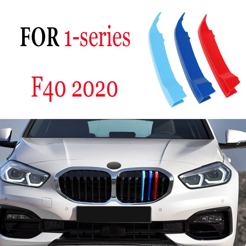 3Pcs Car Grill Stickers Strip Cover Trim For BMW F40 F20 F21 E87 E82 E81 E88 AUTO Racing Grille Accessories