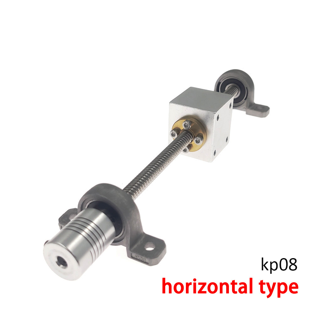 T8 Screw Set Horizontal Screw Rod or Vertical Screw Rod Pitch 2mm Lead 8mm Length 100mm200mm300mm450mm500mm800mm 3D Printer CNC
