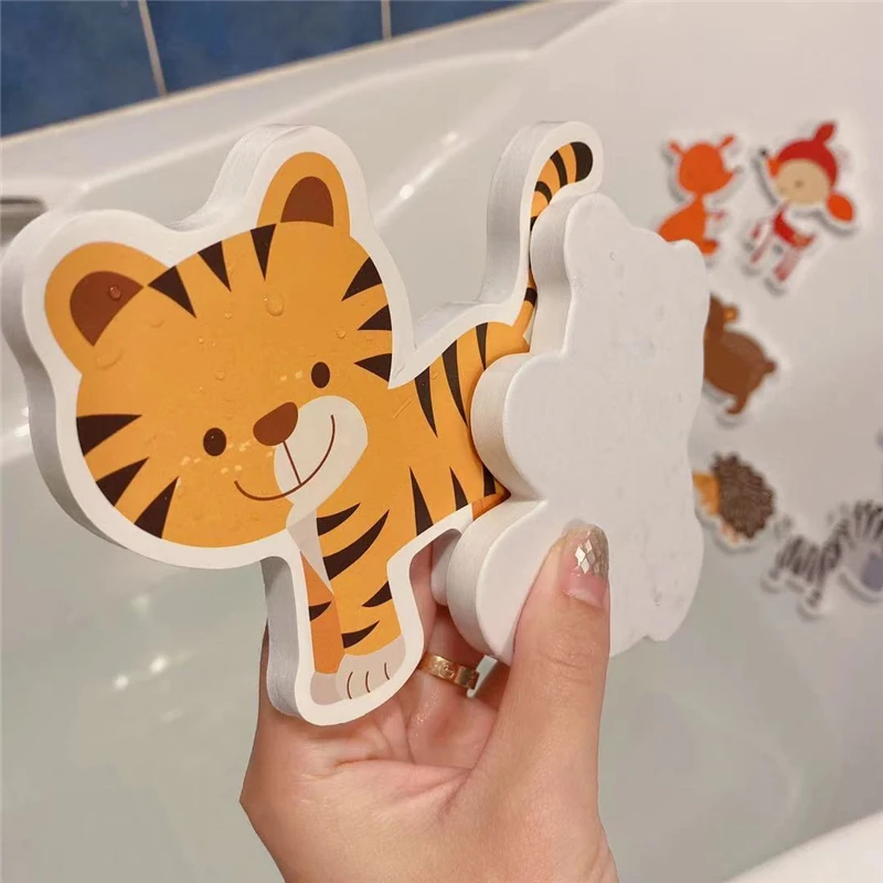 Kids Bathroom Toys Bathtub Soft EVA Paste Early Education DIY Sticker Puzzles Non Toxic Kids Fun Foam Sea Animal Bath Set Toys