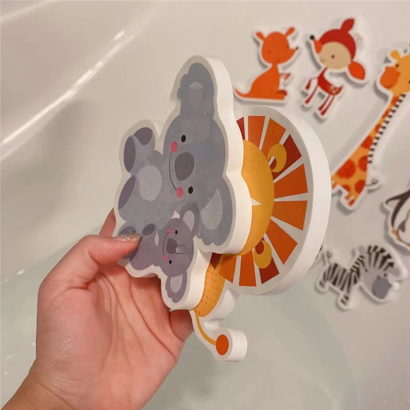 Kids Bathroom Toys Bathtub Soft EVA Paste Early Education DIY Sticker Puzzles Non Toxic Kids Fun Foam Sea Animal Bath Set Toys