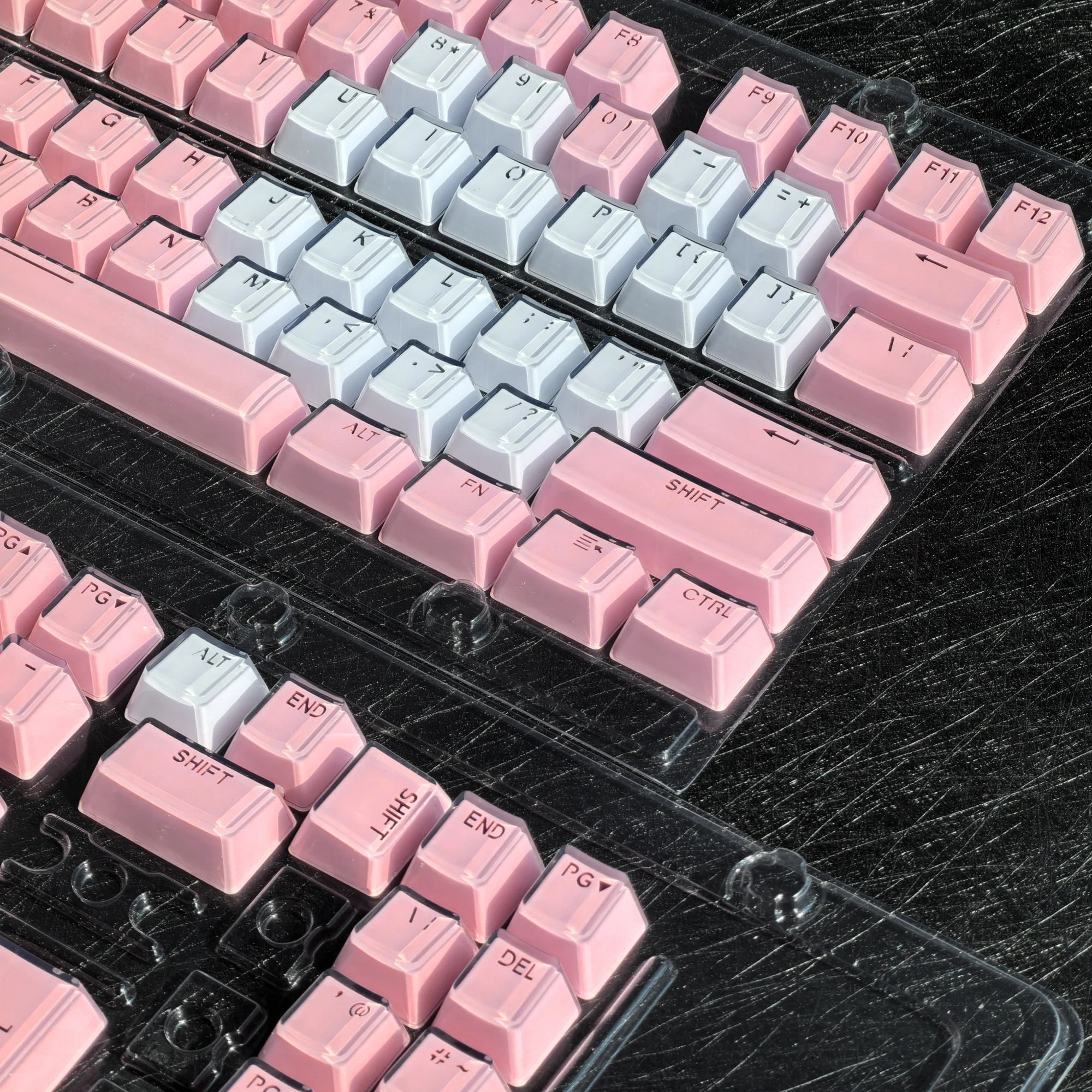 MAIMOOO Translucent Keycaps Jelly Jello Pink 123 Keys Layout White DIY Backlit Crystal Keycaps For Mechanical Keyboard