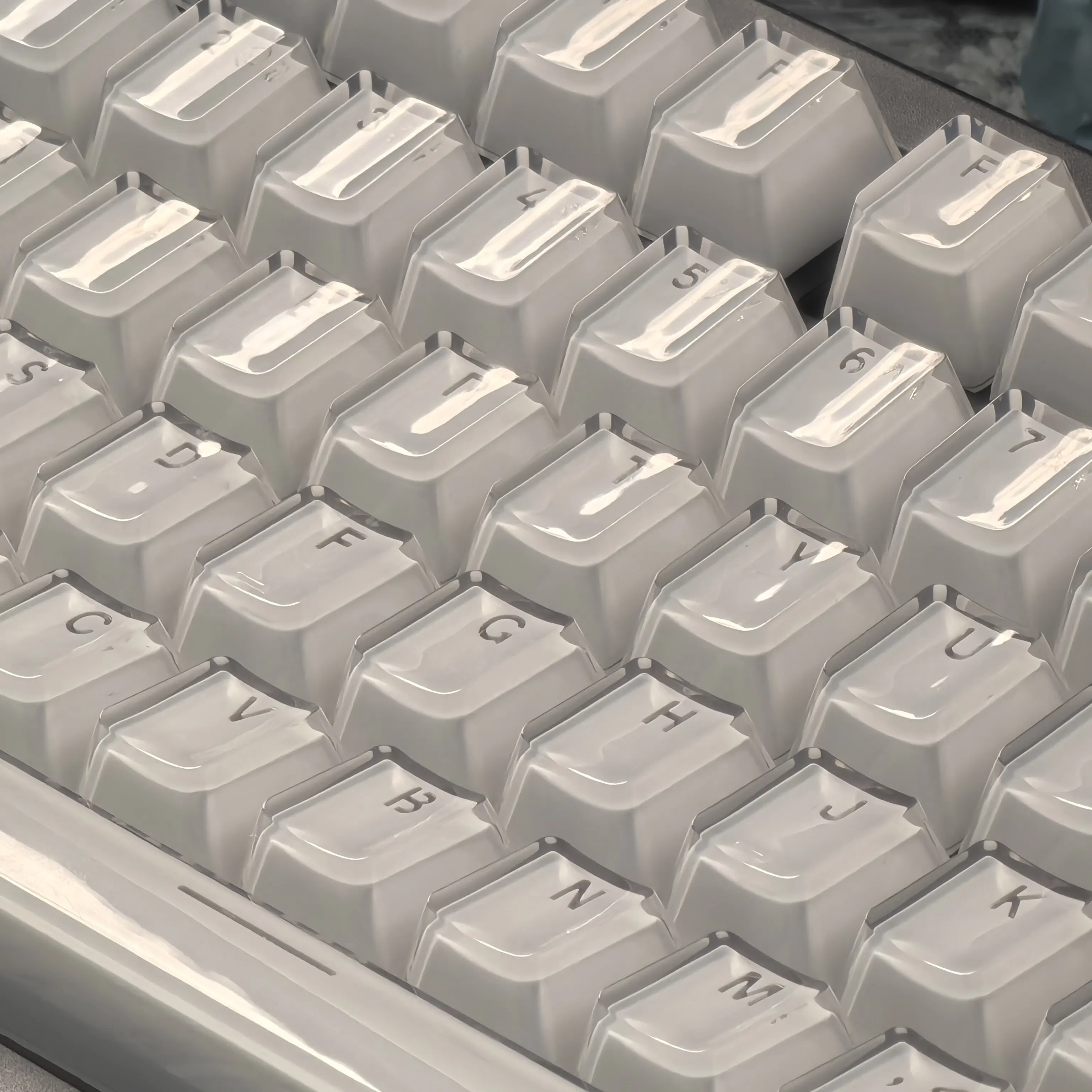 MAIMOOO Translucent Keycaps Jelly Jello Pink 123 Keys Layout White DIY Backlit Crystal Keycaps For Mechanical Keyboard