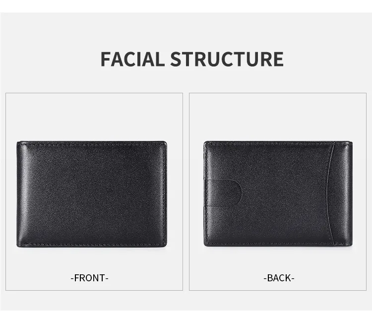 RFID Blocking Mini Men's Genuine Leather Wallet Slim Business Credit Card Holder Man Anti Theft Ultra Thin Purse For Male