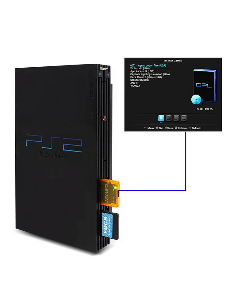 BitFunx V1.966 8/16/3264MB FMCB PS2 Card OPL 1.2.0 For MX4SIO SIO2SD TF/SD Card Adapter For Playstation2 Fat Game Consoles
