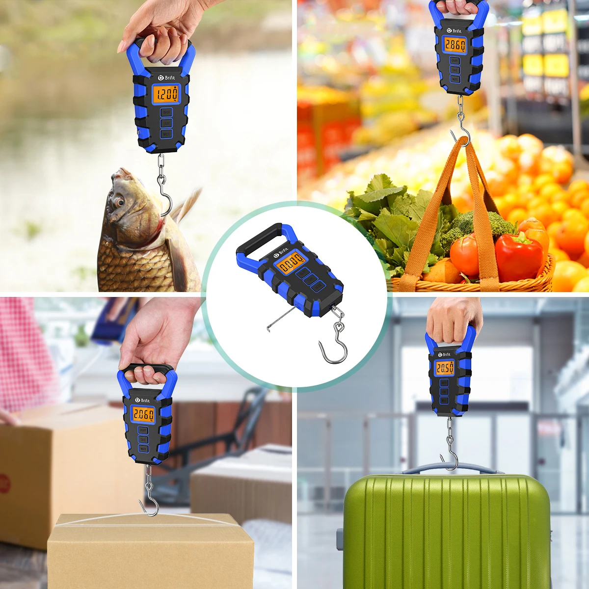 50Kg Hanging Scale with Ruler Digital Portable Fish Hook Electronic Weighting Luggage Scale LED Display Balance Висячие