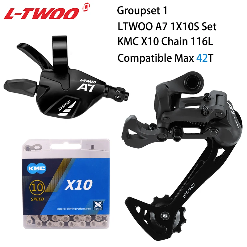 LTWOO A7 1x10 Speed MTB Groupset Shift Lever Rear Derailleur X10 Chain 11-42/46/50T Cassette 10V Derailleur Set