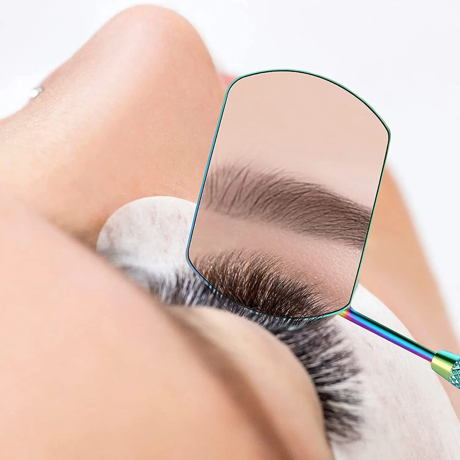 Eyelash Mirror Large Magnifying Long Handle Mirror For Checking False Eyelashes Extension Beauty Makeup Tool