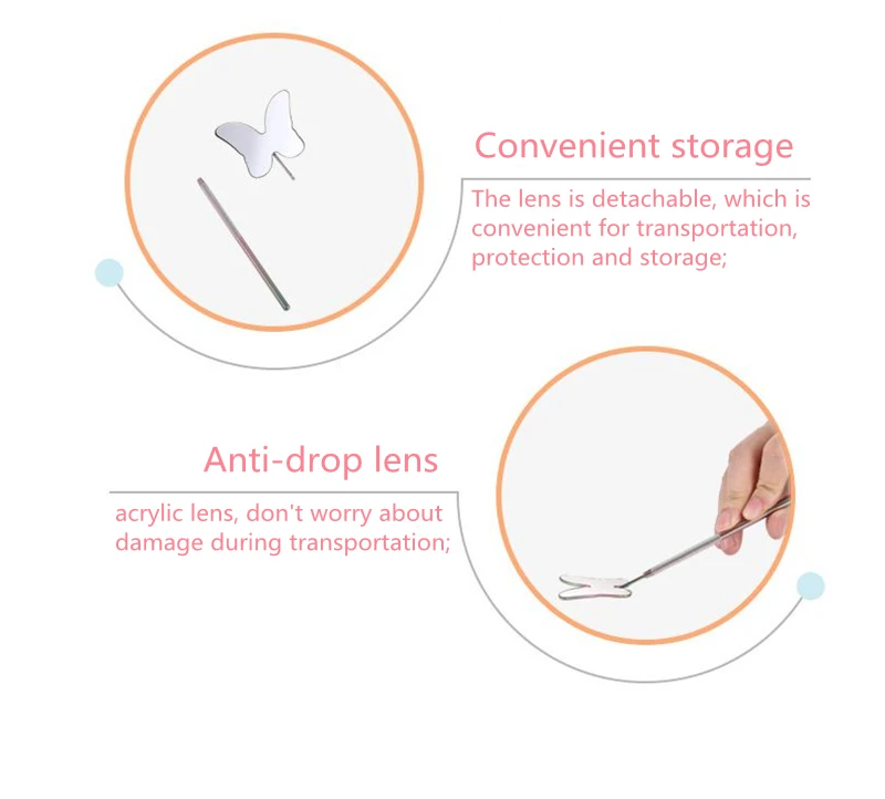 Eyelash Mirror Large Magnifying Long Handle Mirror For Checking False Eyelashes Extension Beauty Makeup Tool