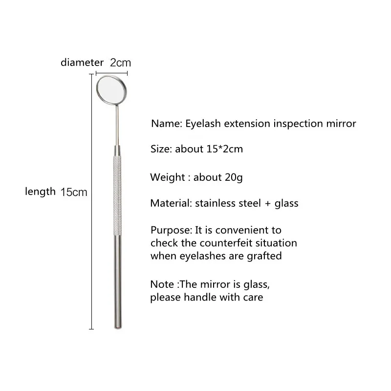 Eyelash Mirror Large Magnifying Long Handle Mirror For Checking False Eyelashes Extension Beauty Makeup Tool