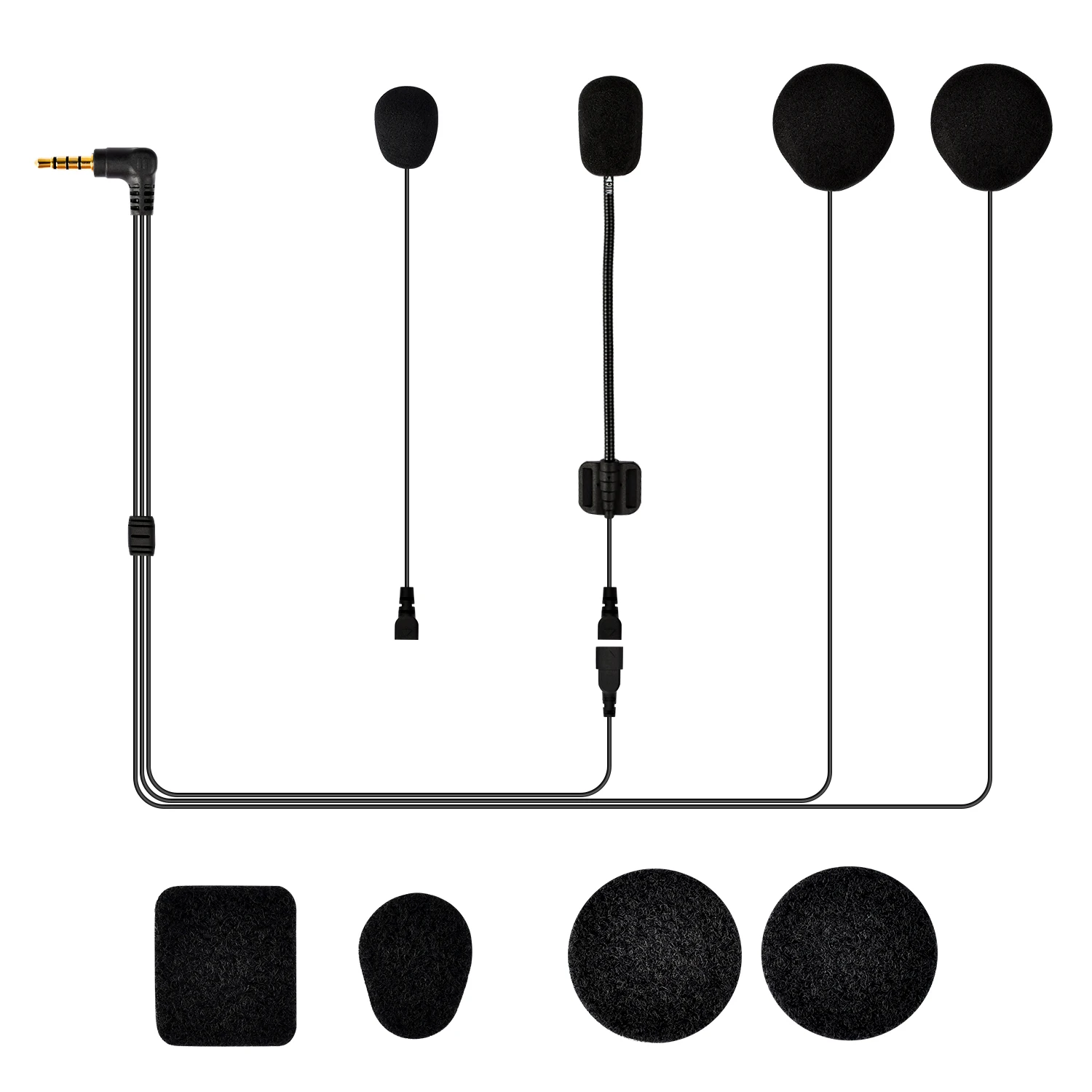 Fodsports Speaker Headphone with Hard and Soft Mic Suit for FX4 V6S Motorcycle Helmet Bluetooth Intercom Headset