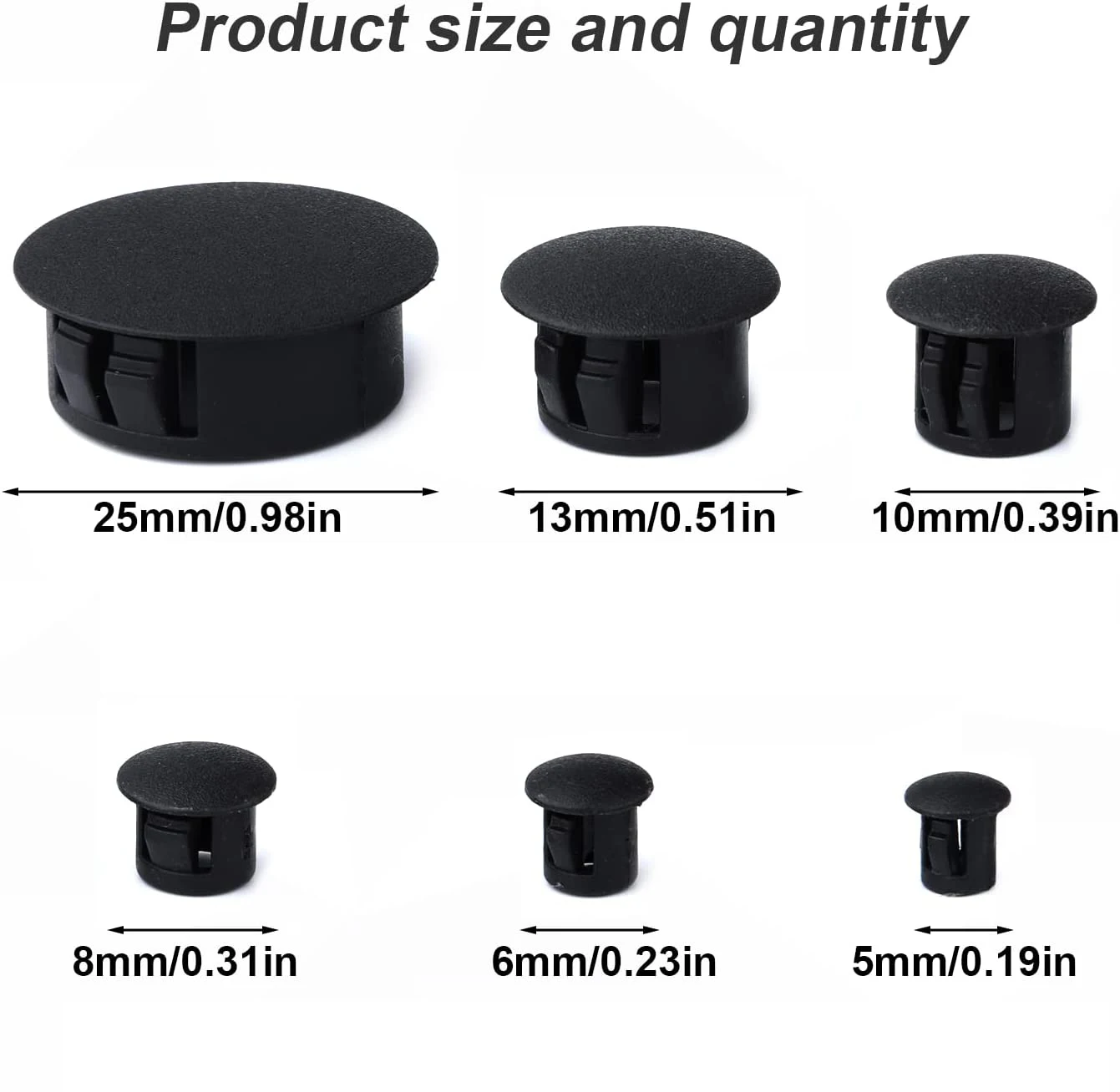 5-38mm Plastic Hole Plug Snap-on Cover Hole Nylon Plugs Dust Caps Flat Head Reserved Hole Plugging Use For Table Box Extra Hole