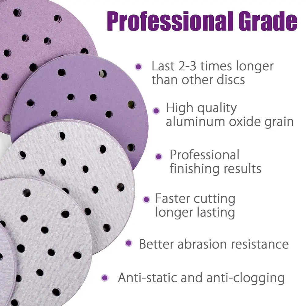 6 Inch 17 Hole Sanding Discs 60-2000 Grit Wet Dry Sandpaper Hook and Loop For Festool Random Orbital Sander 150mm 5/10 Pcs
